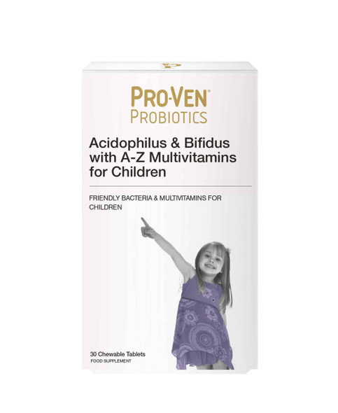 Pro-Ven Probiotics Acidophilus & Bifidus with A-Z Multivitamins for Children 30 Chewable Tablets