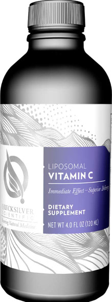 Quicksilver Scientific Liposomal Vitamin C - 1000mg Buffered Liquid Vitamin C Supplement - Antioxidant + Immune Support - Liposomes for Superior Delivery & Absorption - Vegan + Non-GMO (4oz / 120ml)