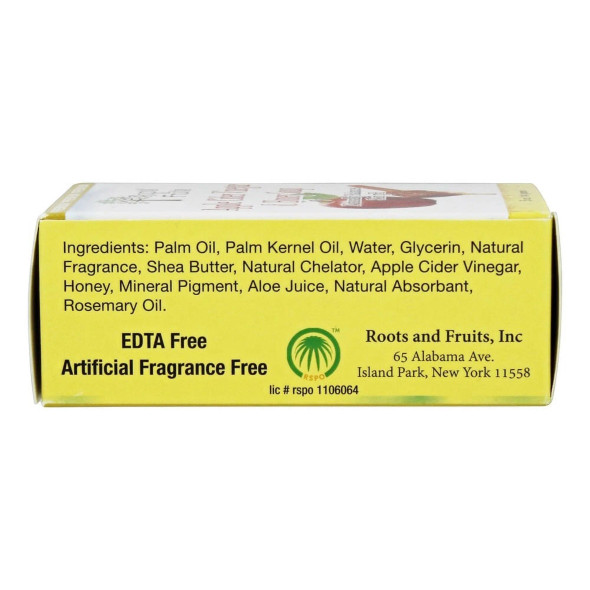 Roots & Fruits Bar Soap Apple Cider Vinegar & Honey 5 Oz By Bio Nutrition Inc