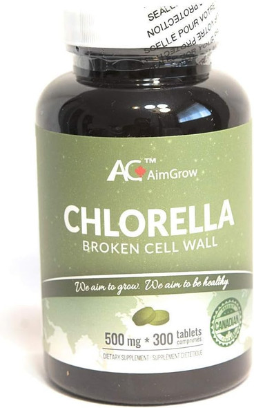 Aimgrow Chlorella Broken Cell Wall Tablets 500mg 300 Tablets Canada