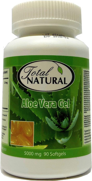 Aloe Vera Gel 5000mg 90s by Total Natural, Digestion And Stomach Care, Helps With Constipation, Improves Regularity