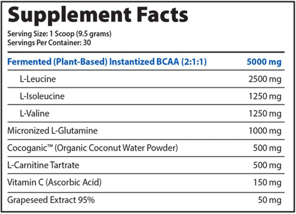 Alora Naturals - Vegan BCAAs - Plant Based Branched Chain Amino Acids Drink Mix, 100% all natural with no artificial flavors or sweeteners (Pineapple Coconut, 285 g)