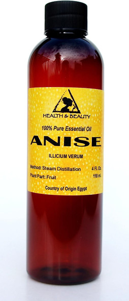 Anise Essential Oil Organic Aromatherapy Therapeutic Grade 100% Pure Natural 4 oz, 118 ml