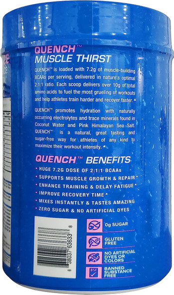 ANS Performance Quench BCAA Powder - Workout Muscle Recovery Drink - Dietary Supplement with Protein - No Added Sugar, Zero Carbs And Calories - 100 Servings, Pink Lemonade