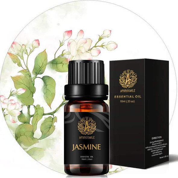 Aromatherapy Essential Oils, 100% Pure Essential Oils Jasmine Scent for Diffuser, Humidifier, Massage, Aromatherapy, Skin & Hair Care, Jasmine Aromatherapy Essential Oils 0.33 oz - 10ml