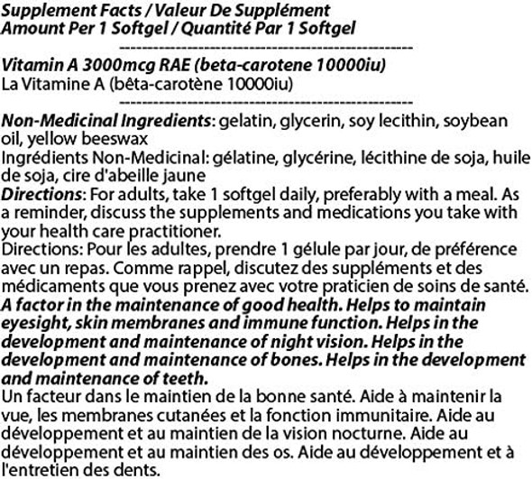 Beta-Carotene 10000iu 250s [1 bottle] by Total Natural, Vision Care, Eyes Health, Improve Vision, Antioxidant