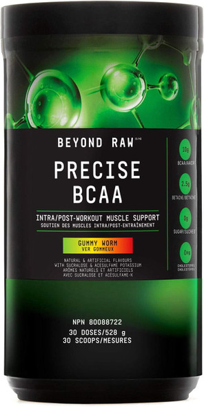 Beyond Raw Precise BCAA - Gummy Worm, 30 Servings, Post-Workout Muscle Support