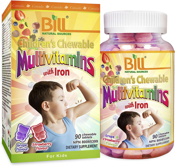 Bill Natural Sources Children's Multivitamins with Iron 90 chewable tablets