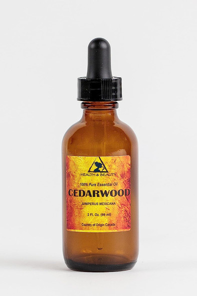 Cedarwood Essential Oil Organic Aromatherapy Therapeutic Grade 100% Pure Natural 2 oz, 59 ml with Glass Dropper