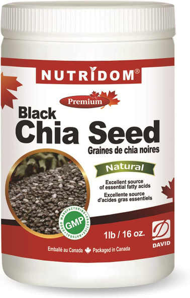Certified Organic Raw Black Chia Seeds 1lb (16 Ounce) Non-GMO, Nutrient-Dense Seeds for Salads, Yogurt & Smoothies, Vegan, Gluten-Free, Keto & Paleo Friendly