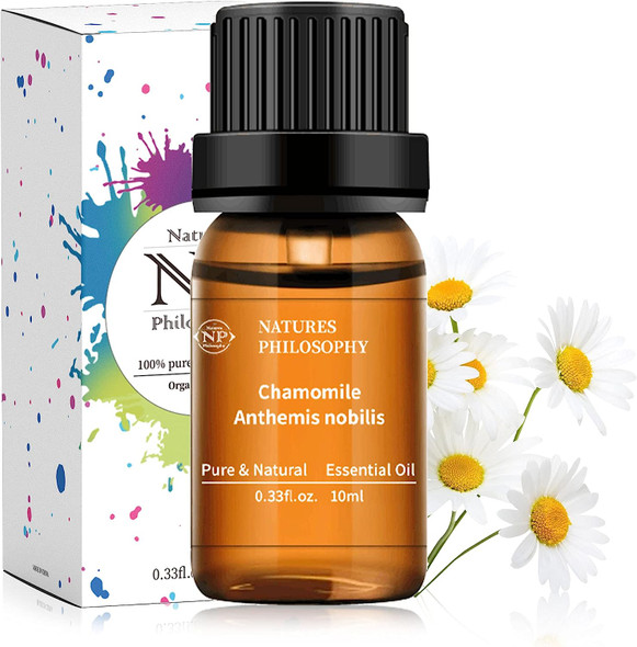 Chamomile Essential Oil 100% Pure Organic Aromatherapy Roman Chamomile Essential Oil for Skin Care, Diffuser, Hair, Massage, Soap Making - 10ML