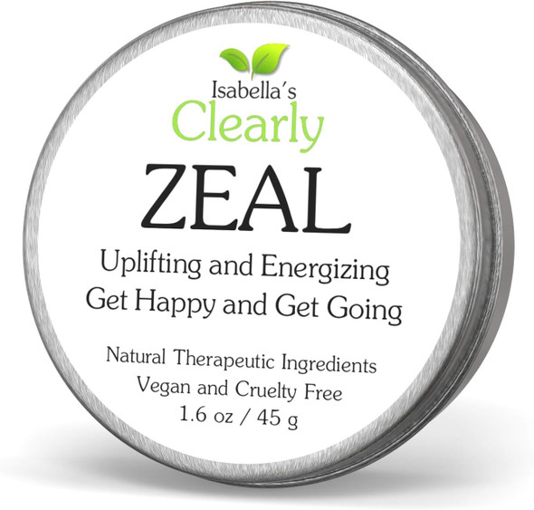 Clearly ZEAL Uplifting and Energizing Happiness Balm | Aromatherapy Mood Support Essential Oil Blend to Get Happy and Get Going | Increase Joy, Boost Energy | Vegan, Cruelty Free, Made in USA