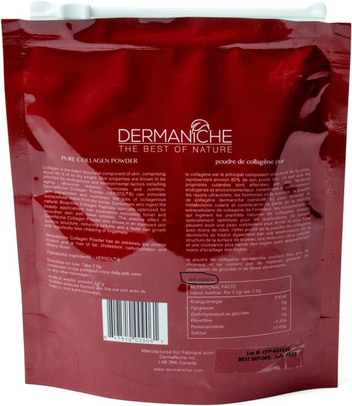 Dermaniche Pure Collagen Powder 100 Gram, Collagen with Enhanced Absorption, Helps to Maintain Healthy Skin, Neutral Taste and Odor, Improves Overall Skin Health, Free From Dairy and Soy, NON GMO, Halal, Kosher & Vegan