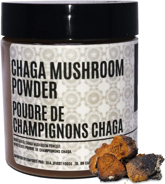 Dinavedic Ground Chaga Mushroom Powder - 35 g (1.24 oz) | Anti-Inflammatory, Immune Support & Energy Booster, Wild Harvested, All Natural Supplement