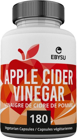 EBYSU Apple Cider Vinegar Capsules - 180 Count - Digestion Support Supplement for Men and Women - ACV