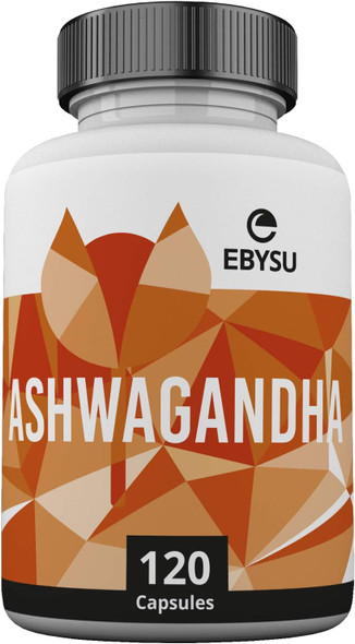 EBYSU Ashwagandha Supplement - 120 Capsules with Black Pepper Extract - Traditionally Used in Ayurveda  Nervine Tonic, Sleep Aid & Memory Enhancement - 650mg Root Powder Pills