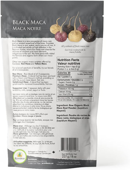 Ecoideas Organic Black Maca, 227g