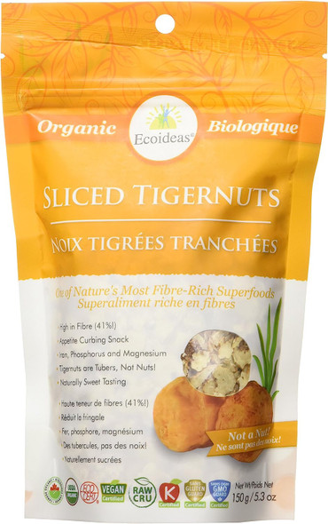 Ecoideas Organic Tigernuts, Sliced, 150g