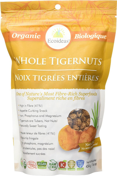 Ecoideas Organic Tigernuts, Whole, 454g