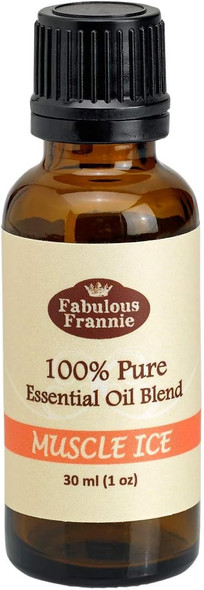 Fabulous Frannie Muscle Ice 100% Pure Essential Oil Blend 30ml made with Cinnamon, Eucalyptus, Clove Bud, Lavender, Orange and Peppermint Essential Oils.