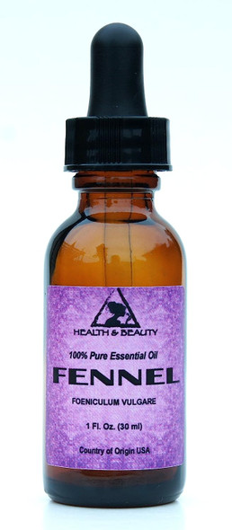 Fennel Essential Oil Organic Aromatherapy Therapeutic Grade 100% Pure Natural 1 oz, 30 ml with Glass Dropper