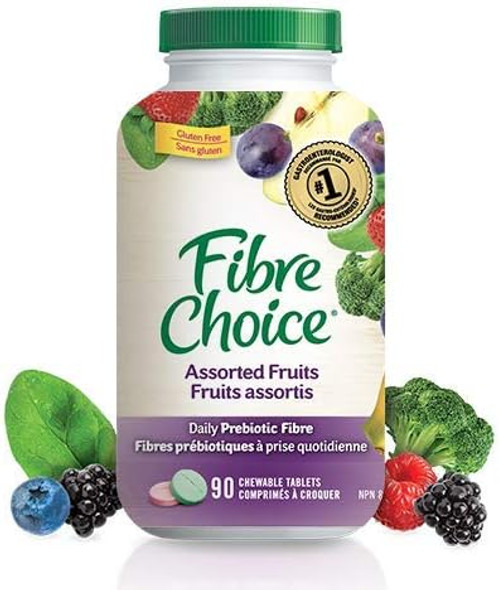 Fibre Choice, Assorted Fruits. Natural Sourced Prebiotic Fibre, 90 chewable tablets