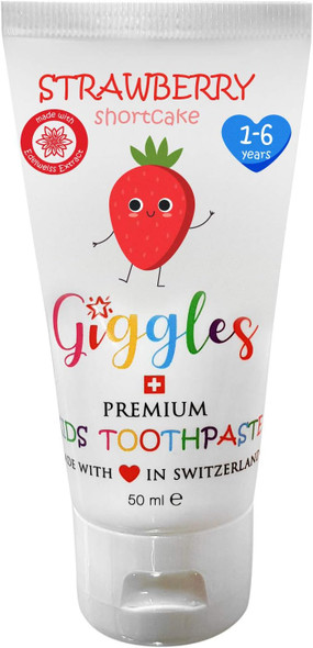 Giggles Premium Kids Toothpaste Strawberry Shortcake Toothpaste 1-6 Yrs 50 milliliter