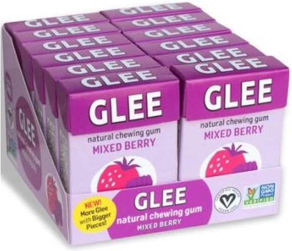 Glee Gum Mixed Berry Natural Chewing Gum, 12 Count