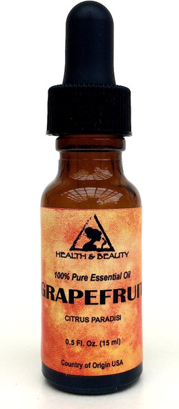 Grapefruit White Essential Oil Organic Aromatherapy Therapeutic Grade 100% Pure Natural 0.5 oz, 15 ml with Glass Dropper