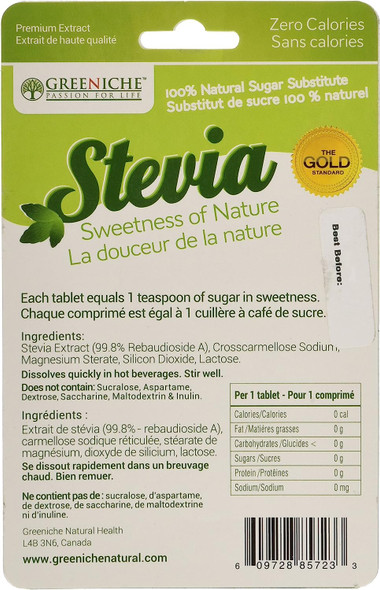 Greeniche Natural Stevia (Tablets) 100 Count