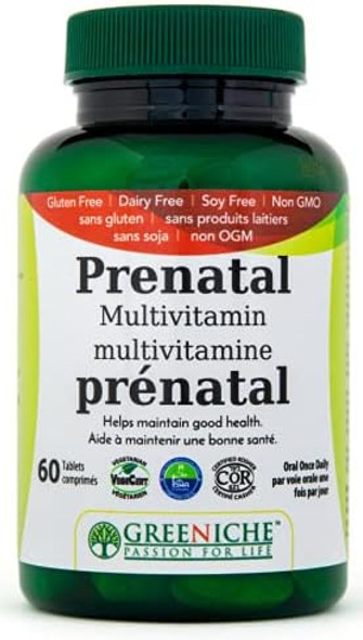 Greeniche Prenatal - Multivitamin Formula for Mothers - Equipped With Essential Nutrition For Children - 60 Tablets