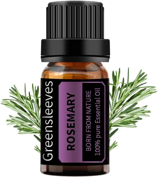 GREENSLEEVES Rosemary Essential Oil, 100% Pure Aromatherapy Oils for Diffuser, Humidifier, Massage - 10ml (Rosemary)