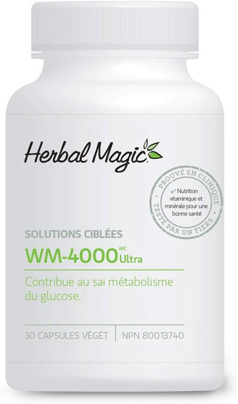 Herbal Magic WM-4000 Ultra Glucose Metabolism Management Supplement for Women & Men with Chromium + B Vitamins to Balance Energy, Non-GMO Vegetable Capsules