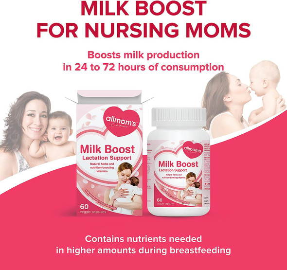 Lactation Supplement for Increased Breast Milk, with Fenugreek, Fennel and Essential Nutrients, Safe for Breastfeeding Mom and Baby - 30 Days Supply - Allmom's Choice