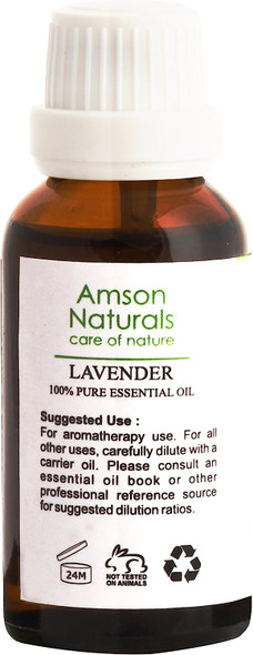 Lavender Essential Oil 1oz / 30ml - 100% Pure & Natural by Amson Naturals.