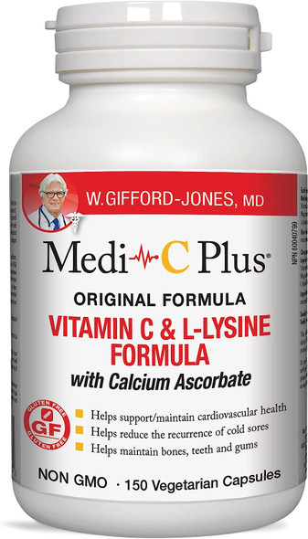 Medi C Plus Lysine with Magnesium Powder | Vitamin C & L-Lysine Formula (150 Caps)