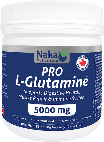 Naka L-Glutamine 5000mg, Support Digestive Health, Muscle Repair and Immune System (250g Powder)