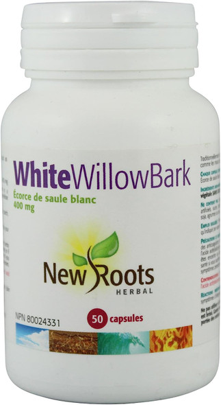 New Roots WHITE WILLOW BARK 400MG - 50 capsules