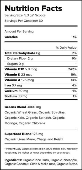 OUTCAST UPCYCLED NUTRITION super greens+ Pineapple Coconut 159 gram