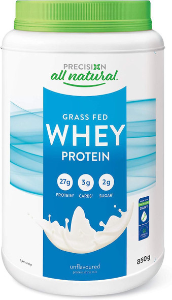 Precision All Natural Whey Protein Powder - Unflavored, 375 g | Hormone-free and gluten-fee