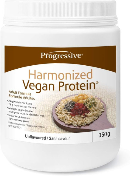 Progressive Harmonized Vegan Protein Powder Supplement - Unflavoured, 350 g | Source of essential and non-essential amino acids, fibre, EFAs and antioxidants