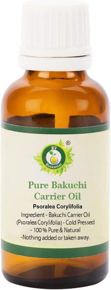 R V Essential Pure Bakuchi Carrier Oil 10ml (0.338oz)- Psoralea Corylifolia (100% Pure and Natural Cold Pressed)