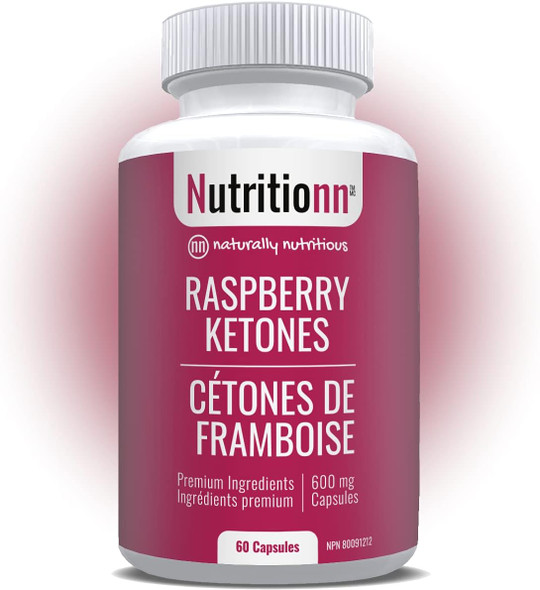 Raspberry Ketones by Nutritionn - 600 mg Capsules - Premium, 100% Pure and Natural Health Supplement