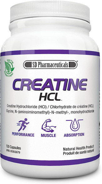 SD Pharmaceuticals Creatine HCL (120 Caps) | Creatine Hydrochloride Capsules