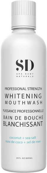 Spa-Dent Natural Mouthwash - Whitening Action  Alcohol Free Dental Office Technology  Made in Canada with Advanced Dental Grade Ingredients, 591.5 ml (Pack of 1)
