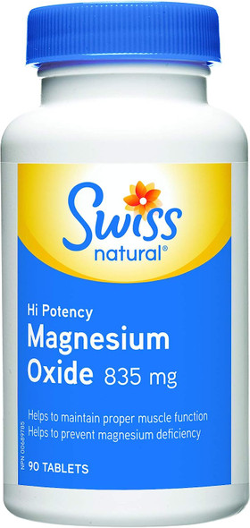 Swiss Natural Magnesium Oxide Hi Potency 835mg Tablet 90