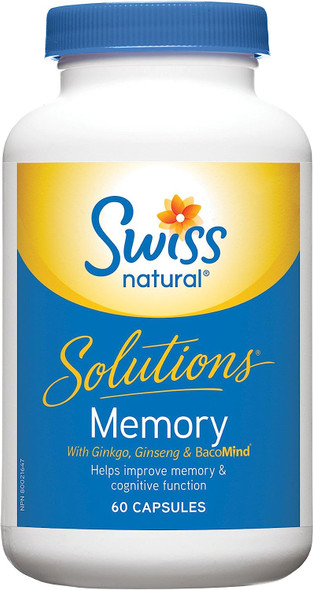 Swiss Natural Solutions Memory with Ginkgo, Ginseng & Bacomind 60 Capsule