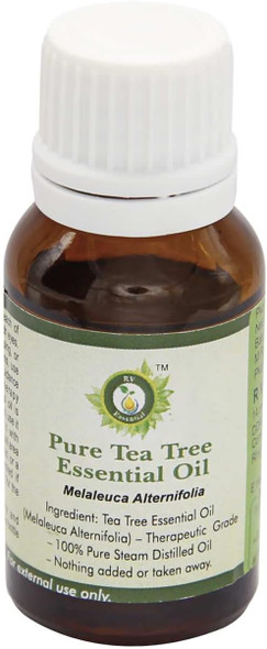 Tea Tree Essential Oil | Melaleuca Alternifolia | Tea Tree Oil | For Acne Treatment | Melaleuca Tea Tree Oil | 100% Pure Natural | Steam Distilled | Therapeutic Grade | 15ml | 0.507oz By R V Essential