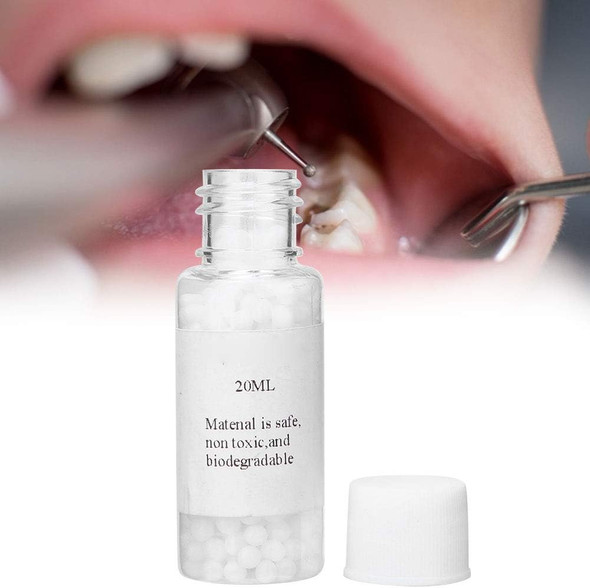 Temporary Tooth Repair Kit, Temporary Broken Teeth Repair, Moldable Thermal Fitting Beads for Missing Broken Teeth Dental Tooth Filling Material(20ml)