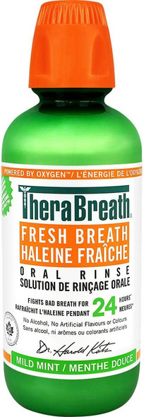 TheraBreath Fresh Breath Oral Rinse - Mild Mint | Fights Bad Breath | Certified Vegan, Gluten-Free, & Kosher | 473ml